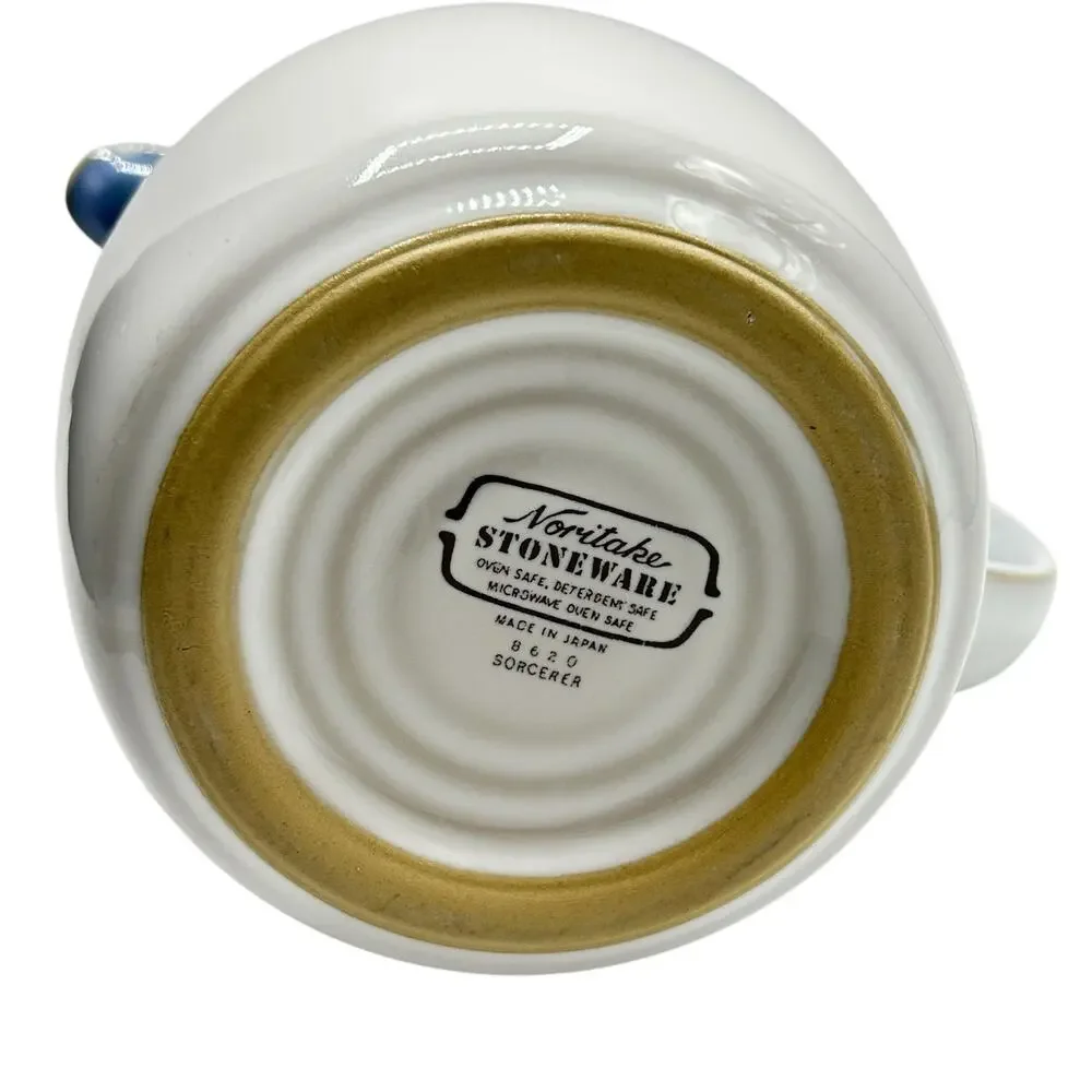 Noritake Sorcerer Stoneware Teapot Blue 7-Cup w/ Lid Blue Vintage Made in Japan